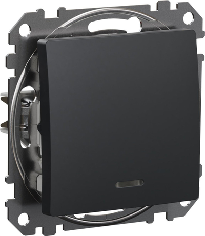 Ndërprerës kryq Schneider Electric Sedna Design SDD114107L, me ndriçim LED, i zi antracit