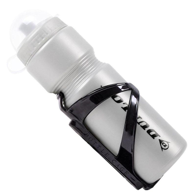Shishe uji për biçikletë Dunlop, 750 ml, me mbajtëse, argjendtë e zezë