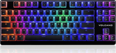 Tastierë mekanike gaming MODECOM VOLCANO LANPARTY RGB PUDDING, OUTEMU Brown, me drita RGB, e zezë