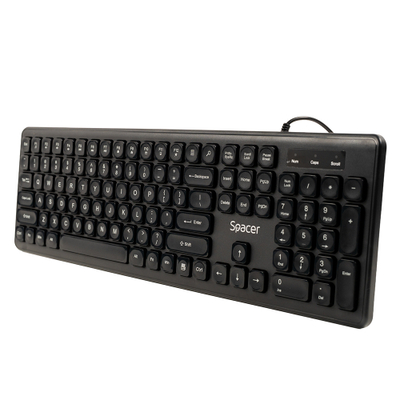 Tastierë Spacer SPKB LWP 03, USB, 104 taste, e zezë