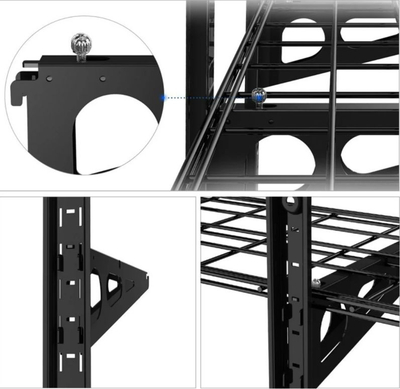 Raft muri trefishtë Ergosolid PG33, 3x 91 x 31 cm, 135 kg, i zi