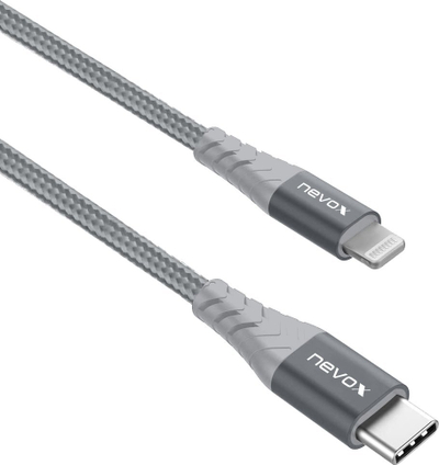 Kabllo karikimi Nevox USB C në Lightning, 50 cm, ngjyrë argjendtë