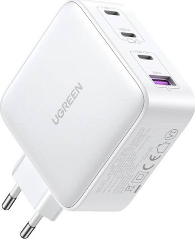 Karikues muri Ugreen 100W GaN, 3x USB C, USB A, i bardhë