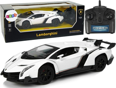 Makina me telekomandë Leantoys Lamborghini Veneno, R/C 1:24, e bardhë