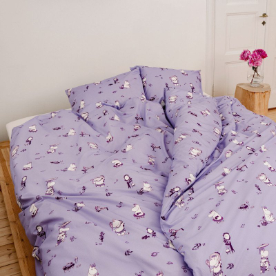 Set mbulesë jorgani Moomin Arabia Snorkmaiden, 150x210 cm, pambuk, vjollcë