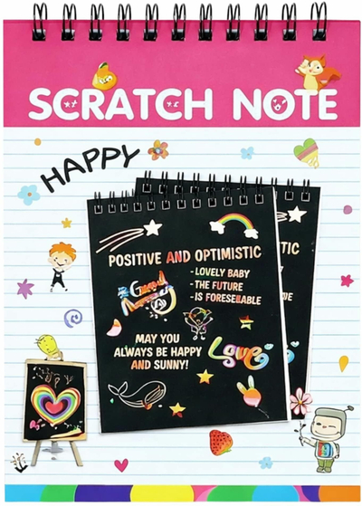 Fletore vizatimi APT DA193A, Rainbow Scratch Off, format A5, e zezë shumëngjyrëshe