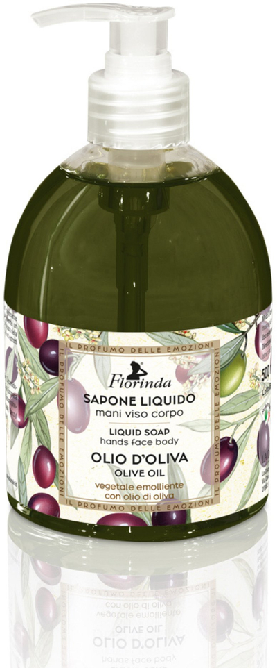 Sapun i lëngshëm Florinda Olio d'Oliva, për duar, fytyrë dhe trup, 500 ml