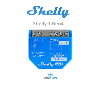 Ndërprerës me një rele SHELLY 1 Gen4, Wi-Fi, Zigbee, Matter, Bluetooth,  KNXnet