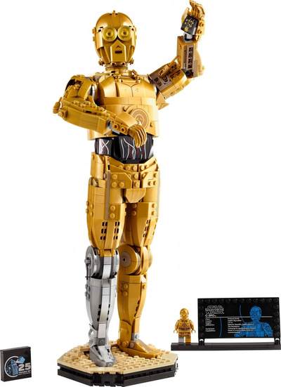 Set LEGO Star Wars C-3PO 75398, 1138 pjesë, figurë koleksionare, ngjyrë ari