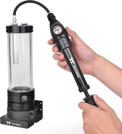 Set për provu rrjedhjet Thermaltake Leak Tester, pompë me dorë me manometër, lidhje G1/4, i zi