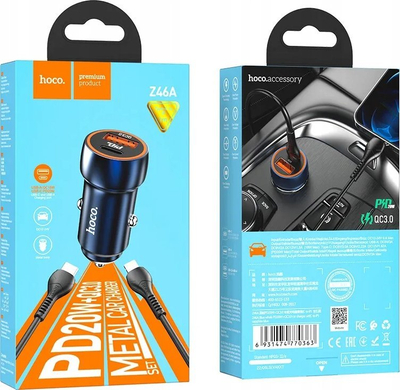 Karikues makine Hoco Z47, 20W PD QC3.0, USB A USB C, blu