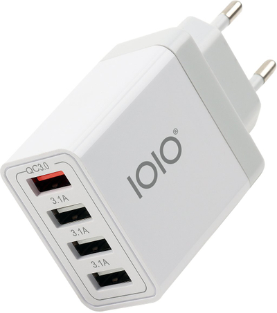 Karikues muri Ioio UL4, 33W, 4x USB QC 3.0, i bardhë