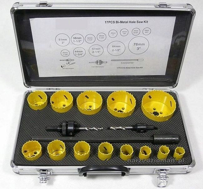 Set sharra rrethore tungsten Geko, 22-73mm, 9 copë, argjendtë