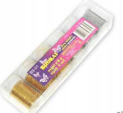 Brokat për zbukurim BS 01, 6x8g, flori dhe argjend, me dozues