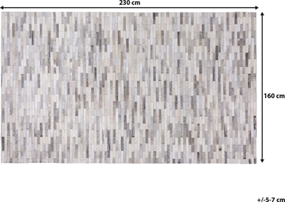 Tapet Beliani AHILLI, lëkurë natyrale, 160x230 cm, gri