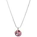Qafore Levien Elegant Necklace Rivoli, 45 cm, kristal 1.4 cm, rozë Light Rose