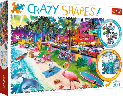 Puzzle Trefl Crazy Shapes Miami Beach, 600 copa, shumëngjyrësh