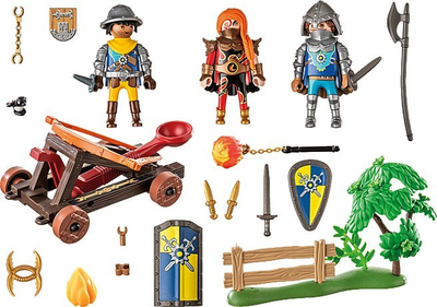 Lodër figurina Playmobil Novelmore Roadside Ambush, 54 pjesë, katapultë me kalorës, shumëngjyrëshe