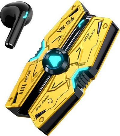 Kufje Wireless Wekome VB06 Mecha, Bluetooth 5.3, me kuti karikimi, të verdha