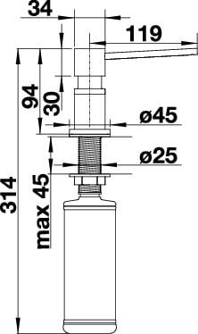Dispenser lavamani Blanco LATO, 300ml, Silgranit-Look, anthracite me krom