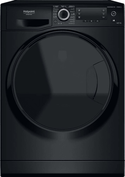 Lavatriçe tharëse Hotpoint NDD 11725 BDA EE, 11kg 7kg, 1551 RPM, e zezë