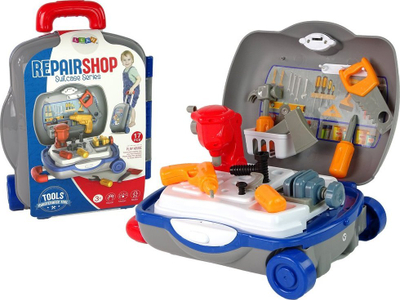 Set veglash lodër Lean Toys Mechanic Handyman Suitcase, valixhe plastike, për fëmijë 3+
