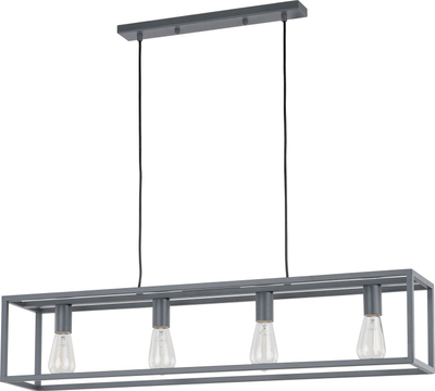Llambadar varese Netlighting retro industrial, 4 llampa E27, gri