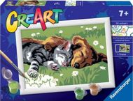 Libër për ngjyrosje Ravensburger CreArt - qenushi me macen e fjetur