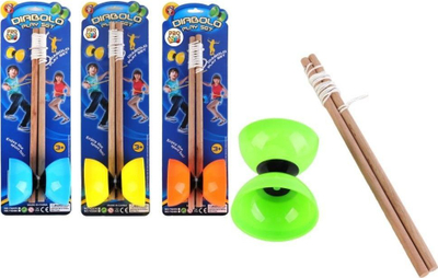 Lodër diabolo PRO Diabolo Mix, set me shkopinj druri, plastikë e fortë, shumëngjyrëshe