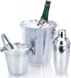 Set për bar 2 x kova akulli, përzierës pijesh dhe thyerës akulli