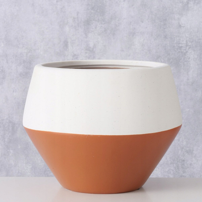 Vazo zbukuruese Boltze Home Marlis, qeramike, 25.5cm, kafe me të bardhë