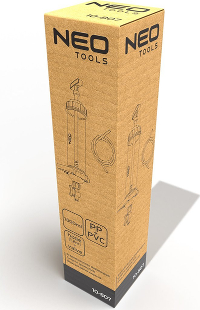 Шприц за извлекување масло и течност за кочници NEO Tools, 1.5L, со флексибилно, проѕирно црево