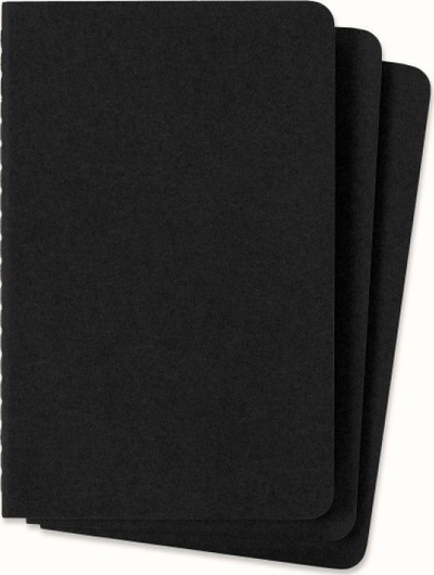 Set fletore Moleskine Cahier Pocket, 9 x 14 cm, faqe me pika, i zi