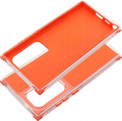 Futrollë telefoni Matrix për Xiaomi Redmi 13C Poco C65, kornizë transparente, pjesa mbrapa e fortë, portokalli e ndezur
