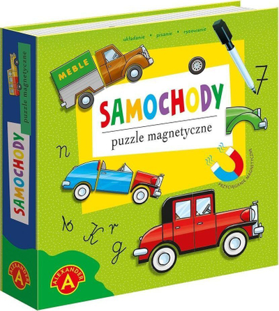Puzzle magnetik me makina Alexander Alex, 41 copa, me tabele magnetike, shumengjyrsh