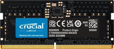 RAM меморија Crucial CT8G56C46S5T, 8GB DDR5 5600MHz, ECC, SO DIMM