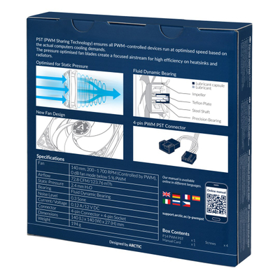 Ventilator PC Arctic P14 PWM PST, 140mm, i zi