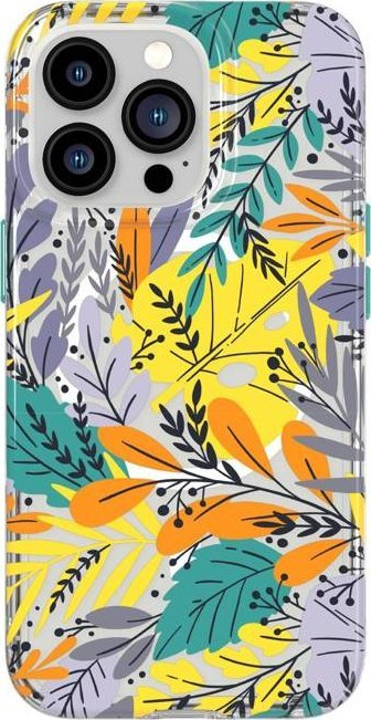 Маска за телефон Tech21 Evo Art Floral за iPhone 13 Pro, MagSafe, со заштитно стакло, проѕирна со цветови