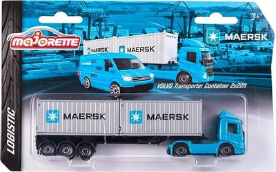 Lodër maketë Majorette Maersk Transport Vehicle, makinë mini, die cast, dizajn si t’ra, shumëngjyrëshe