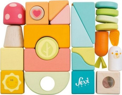 Set kube druri Sevi Fantasy Cubes, 24 copë, me ngjyra pastel