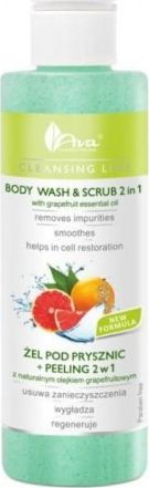 Xhel dushi Ava Cleansing Line, 2 në 1 me peeling, me grejpfrut