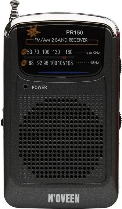 Radio portabël N’Oveen PR150, AM/FM, me kufje, e zezë