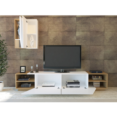 Set mobilje dhome dite Decorotika Zebra, 3 pjesë, 240x37.5x47 cm, e bardhë natyrale