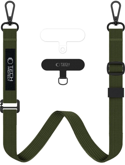 Rrip telefoni Tech-Protect C6S Rope Crossbody, i rregullueshëm, set 2 në 1, ngjyrë khaki