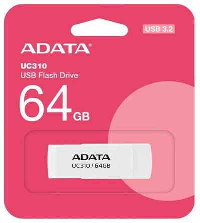 USB ADATA UC310, 64GB, USB 3.2, e bardhë