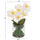 Bimë dekorative sintetike Phalaenopsis HM4738, vazo qelqi, 30cm, jeshile e bardhë