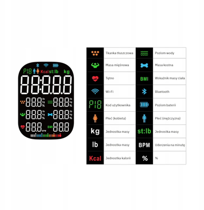Аналитичка вага за бања Webber Bonita IF1321B, 16 параметри, Bluetooth 5.0, црна