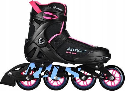 Patina inline Nils Extreme Armour NA22151, ABEC 7, nr. 41, të zeza me rozë