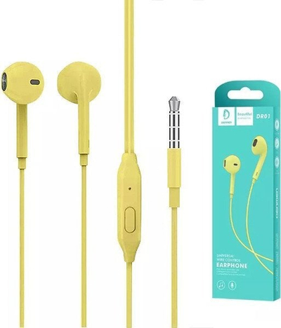 Kufje in-ear Vega Denmen DR01, 3.5mm, me kabllo, të verdha