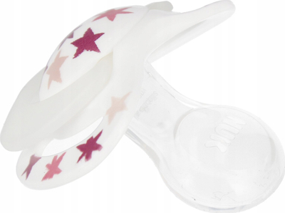 Biberonë qetësues NUK Silicone Soother Star Night, 6-18 muaj, rozë